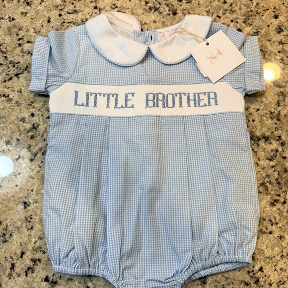 Other - Blue Gingham Little Brother Romper